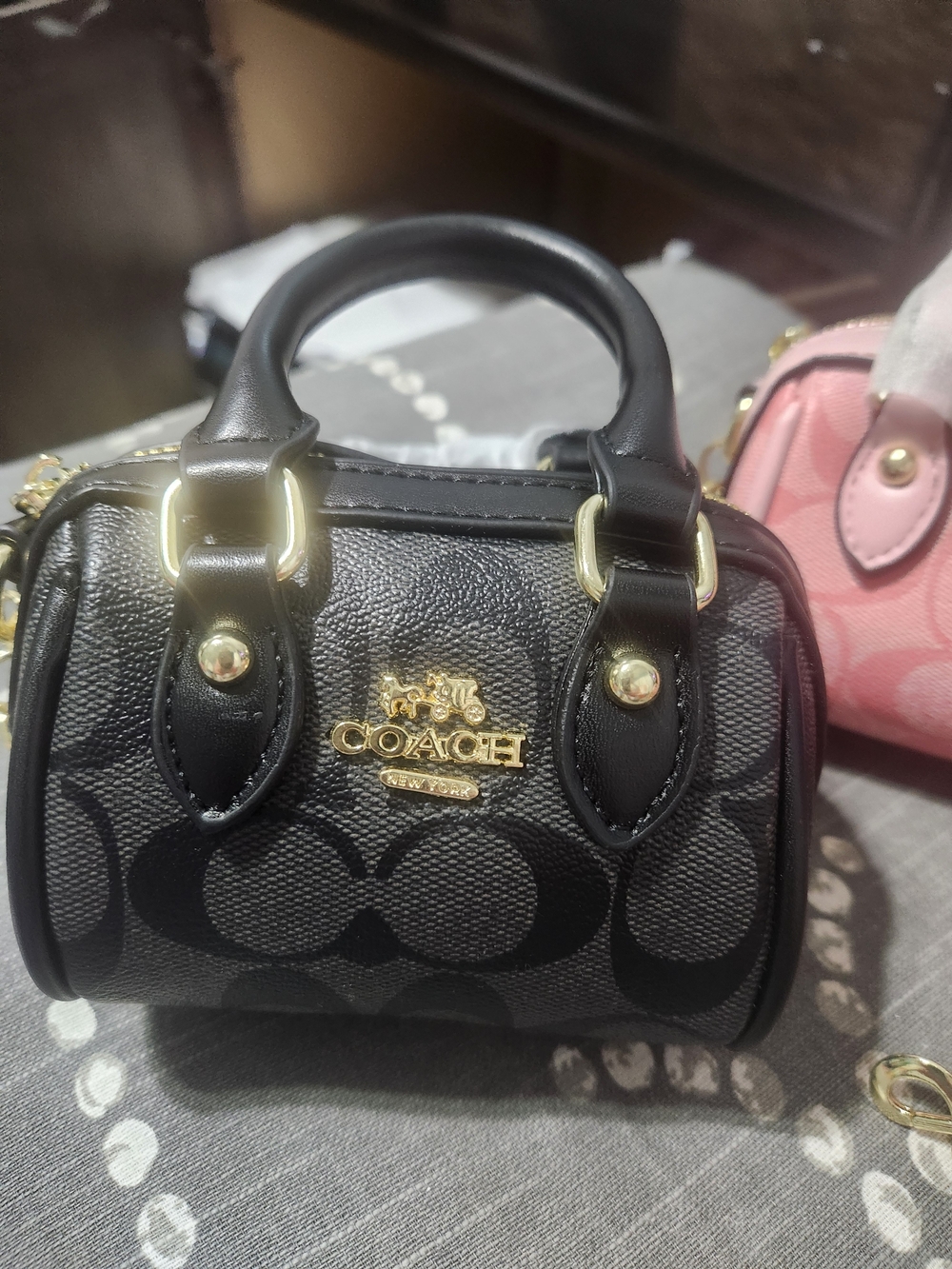 Coach Black Signature Mini Satchel Bag - Picture 10 of 11
